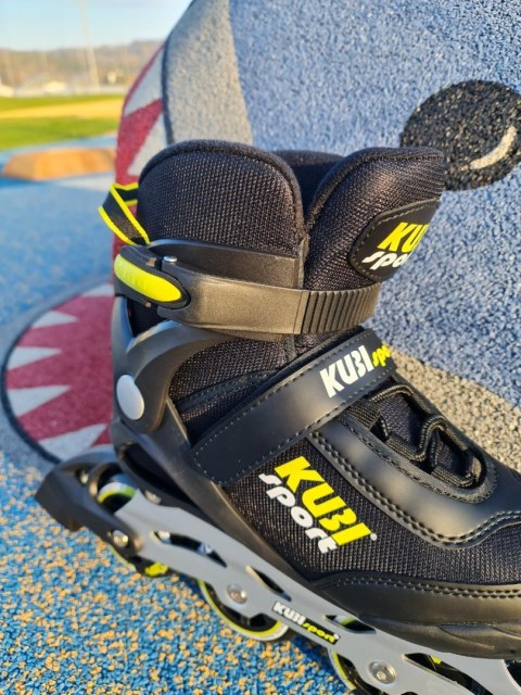 Rolki Damskie Męskie Czarne Kauczukowe Solidne z Hamulcem KUBISPORT roz. 40