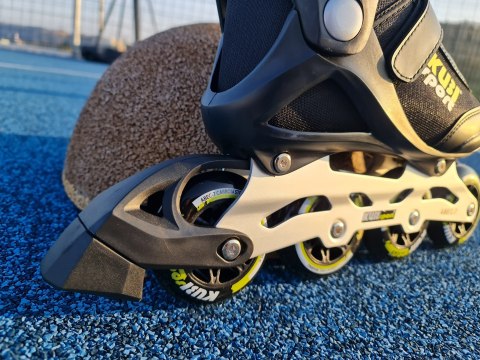 Rolki Damskie Męskie Czarne Kauczukowe Solidne z Hamulcem KUBISPORT roz. 40