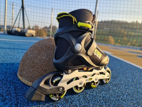 Rolki Damskie Męskie Czarne Kauczukowe Solidne z Hamulcem KUBISPORT roz. 42