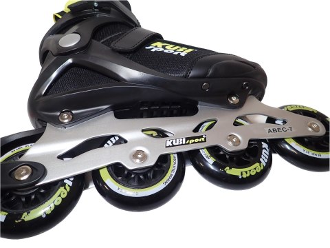 Rolki Damskie Męskie Czarne Kauczukowe Solidne z Hamulcem KUBISPORT roz. 46