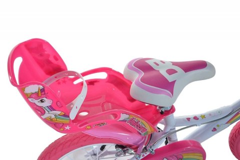 Rowerek Rower Dziecięcy dla Dzieci Dziewczynki z Bocznymi Kółkami DINO 14"