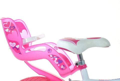 Rowerek Rower Dziecięcy dla Dzieci Dziewczynki z Bocznymi Kółkami DINO 14"