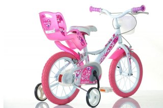 Rowerek Rower Dziecięcy dla Dzieci Dziewczynki z Bocznymi Kółkami DINO 16"