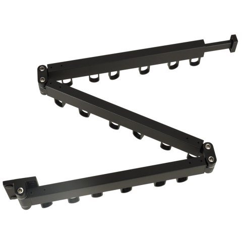 Suszarka na pranie wieszak ścienny naścienny składany teleskopowy czarny 18 haczyków 123cm