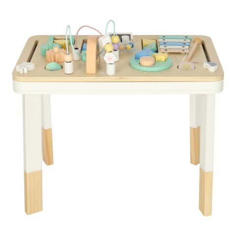 Tablica manipulacyjna LULILO LUDO stolik drewniany sensoryczny 2w1 miętowy