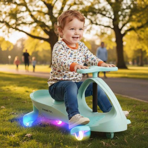 Jeździk grawitacyjny LED Swing Fix S3 świecące koła miętowy