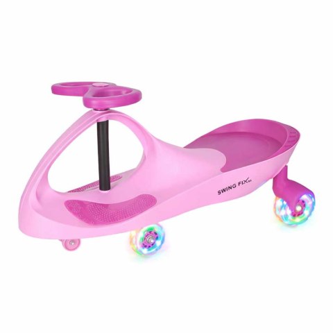 Jeździk grawitacyjny LED Swing Fix S3 świecące koła różowy