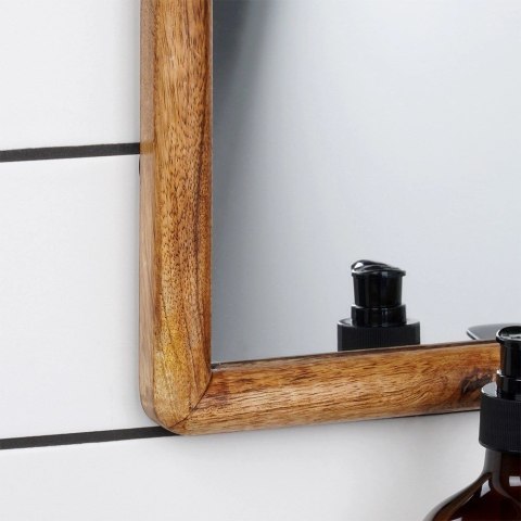 Lustro Ścienne Drewniane Prostokątne Wiszące Dekoracyjne VILDE 40 x 60 cm