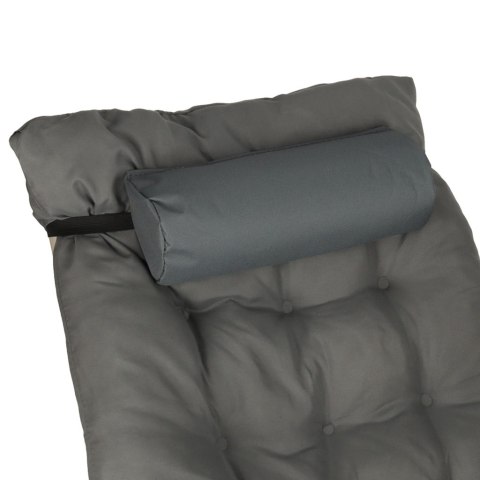 Leżak ogrodowy LUARO fotel składany turystyczny z poduszką szary