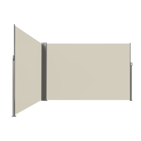 Markiza narożna boczna tarasowa LUARO parawan zwijany 181 x 620 cm beżowy