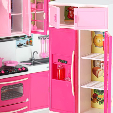 Mebelki dla lalek kuchnia 4 segmenty dźwięki LED 48cm