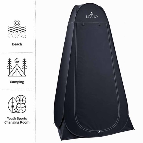 Namiot LUARO samorozkładający na prysznic przebieralnia turystyczna toaleta wc czarne