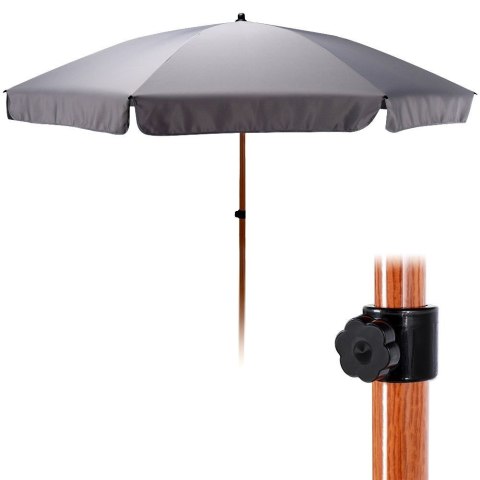 Parasol Ogrodowy Regulowany 200 cm AMBIANCE Szary z Pokrowcem