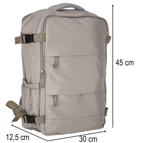 Plecak turystyczny kabinowy podróżny bagaż podręczny szary 45x30 cm