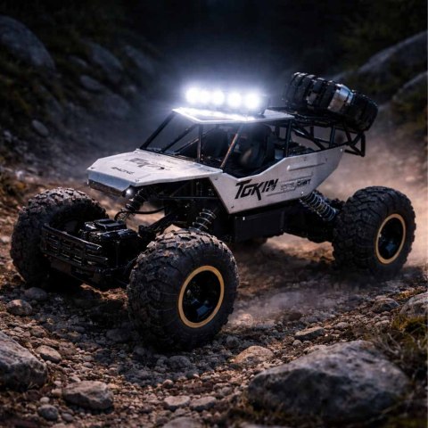 Samochód zdalnie sterowany na pilota RC Rock Crawler 1:12 4WD METAL srebrny