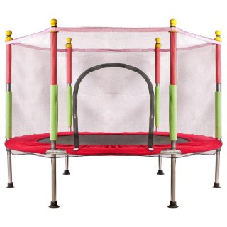 Trampolina do domu ogrodu dla dzieci siatka piłki 140cm 55inch czerwona