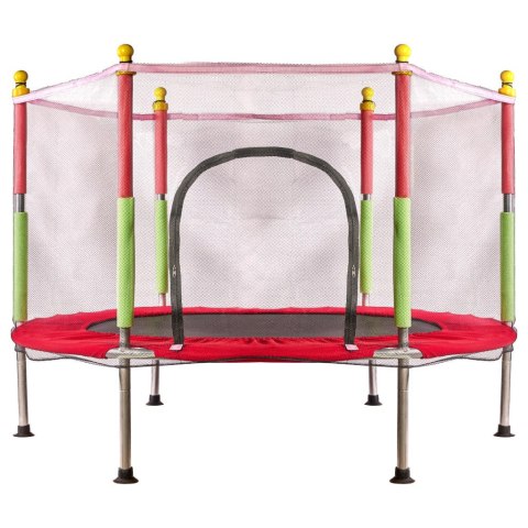 Trampolina do domu ogrodu dla dzieci siatka piłki 140cm 55inch czerwona