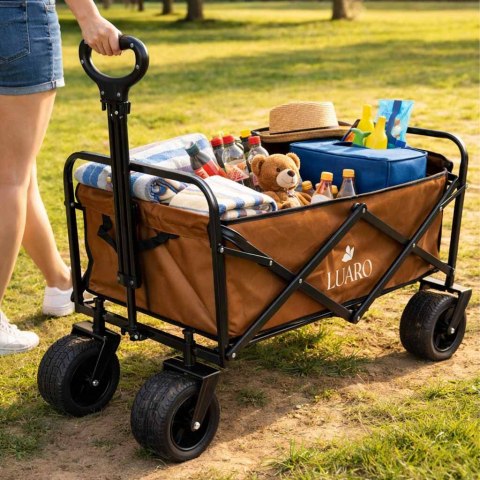Wózek transportowy LUARO plażowy składany ze stolikiem 2w1