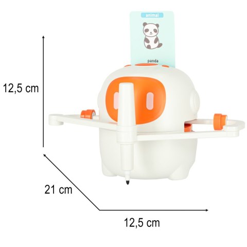 Zabawka interaktywna edukacyjna robot nauka rysowania fiszki mazaki pomarańczowy