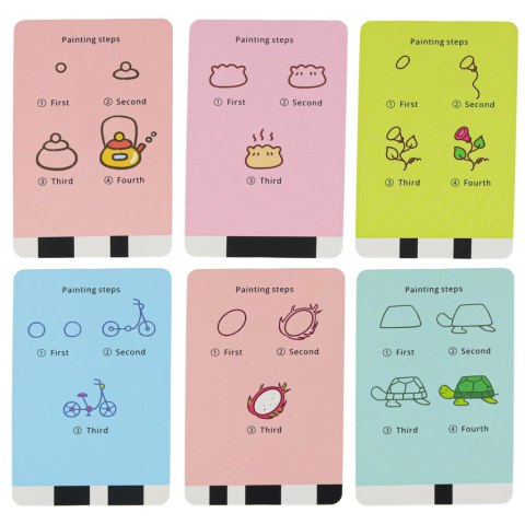 Zabawka interaktywna edukacyjna robot nauka rysowania fiszki mazaki pomarańczowy