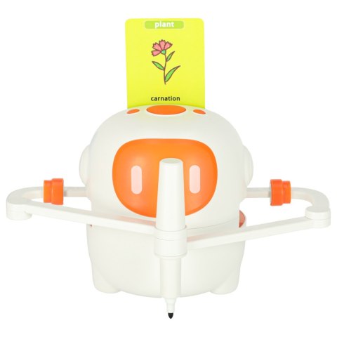 Zabawka interaktywna edukacyjna robot nauka rysowania fiszki mazaki pomarańczowy