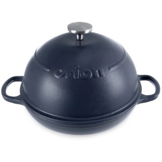 Gęsiarka Żeliwna z Pokrywką 2w1 Granatowa Litina Smalt 1,6 L ORION