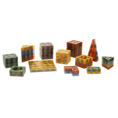 Klocki magnetyczne konstrukcyjne świecące zwierzęta 124 elementy