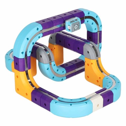 Klocki magnetyczne konstrukcyjne tor wyścigowy auto 87 elementów