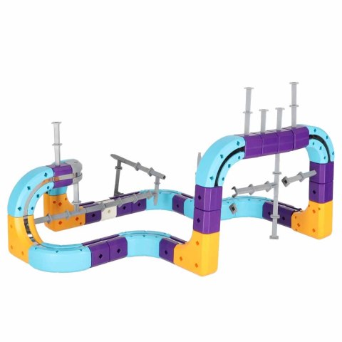 Klocki magnetyczne konstrukcyjne tor wyścigowy auto 87 elementów