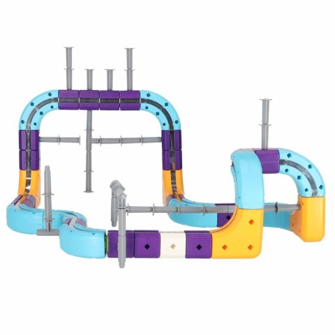 Klocki magnetyczne konstrukcyjne tor wyścigowy auto 87 elementów