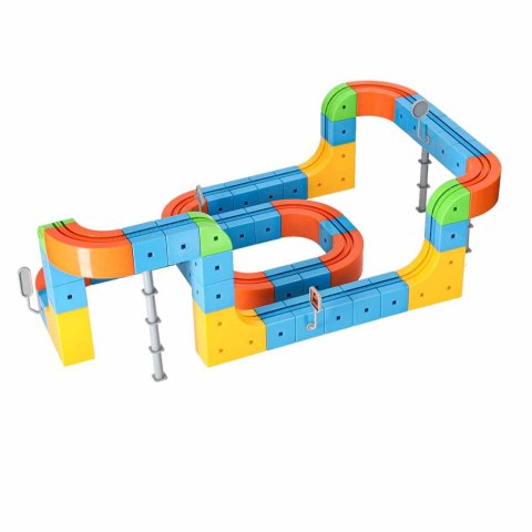 Klocki magnetyczne konstrukcyjne tor wyścigowy pociągi 101 elementów