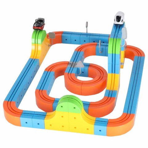 Klocki magnetyczne konstrukcyjne tor wyścigowy pociągi 140 elementów