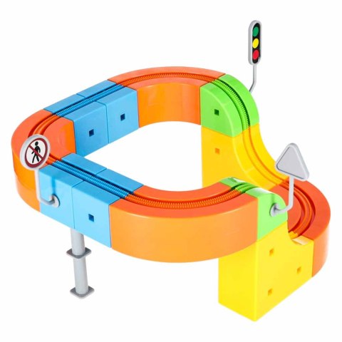 Klocki magnetyczne konstrukcyjne tor wyścigowy pociągi 65 elementów