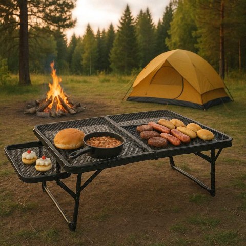 Stół stolik turystyczny LUARO kempingowy cateringowy składany 87 x 60 x 40 x 27 cm