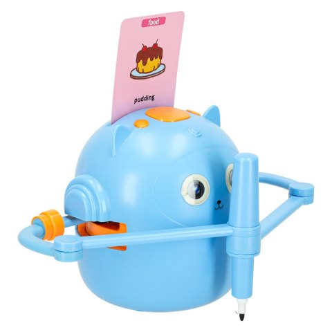 Zabawka interaktywna robot nauka rysowania fiszki kolorowe mazaki niebieski