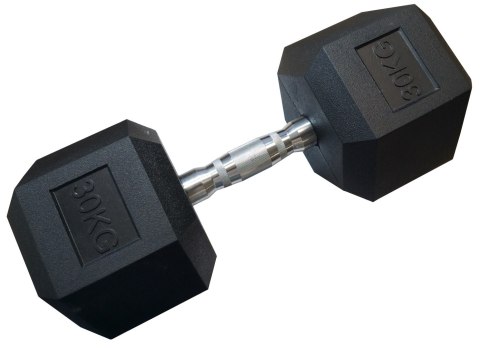 Hantla Jednoręczna Sześciokątna Gumowana Ciężar Obciążenie KUBISPORT 30 kg