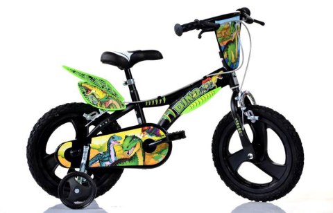 Rowerek Dziecięcy 16 Cali Dinozaur Dinosaur Czarny Hamulec Dino Bikes