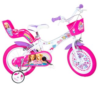 Rowerek Rower Dziecięcy dla Dziewczynki Barbie z Bocznymi Kółkami DINO 14"