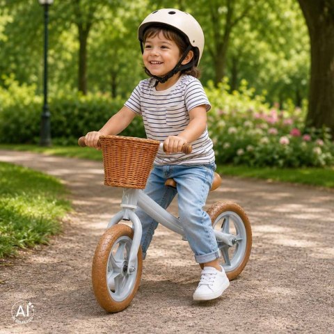 Rowerek biegowy Trike Fix Balance z koszykiem brązowy