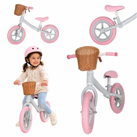 Rowerek biegowy Trike Fix Balance z koszykiem różowy