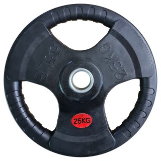 Talerz Ciężar Obciążenie Olimpijskie Gumowe z Uchwytami KUBISPORT 25kg 50mm
