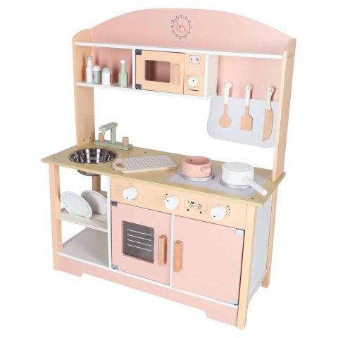 Kuchnia dla dzieci drewniana MDF MODERN CLASSIC akcesoria 82cm różowa
