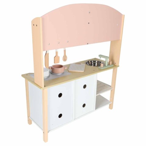 Kuchnia dla dzieci drewniana MDF MODERN CLASSIC akcesoria 82cm różowa