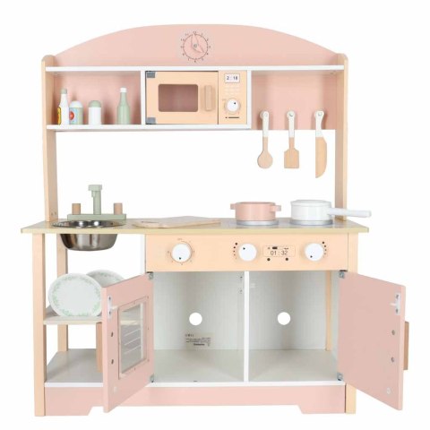 Kuchnia dla dzieci drewniana MDF MODERN CLASSIC akcesoria 82cm różowa