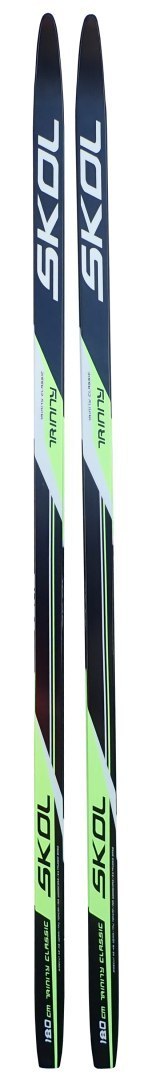 Narty Biegowe Biegówki SKOL Trinity "SKIN" Czarno-Zielone Uniwersalne 180cm