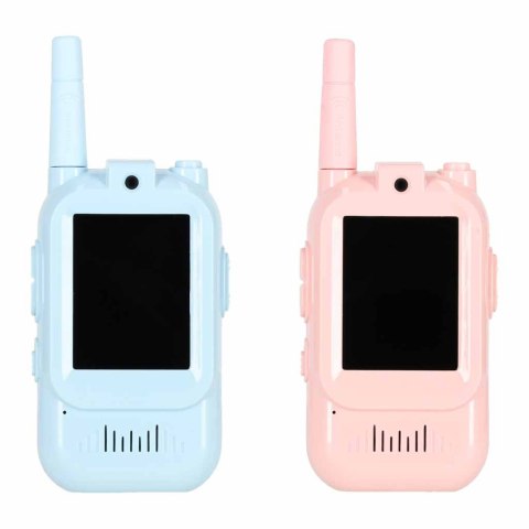 Walkie talkie krótkofalówki dla dzieci kamera funkcja wideo niebieski-różowy