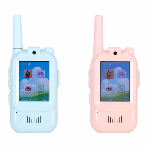 Walkie talkie krótkofalówki dla dzieci kamera funkcja wideo niebieski-różowy