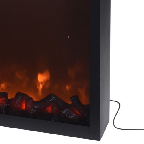 Kominek elektryczny led czarny metalowy 41x35 cm