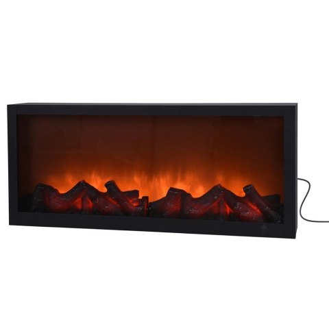 Kominek elektryczny led czarny metalowy 57x25 cm