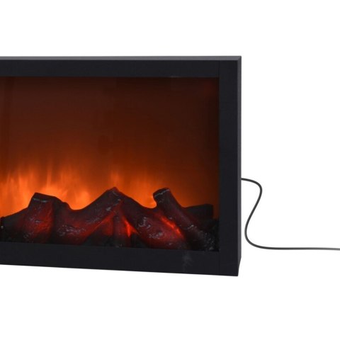 Kominek elektryczny led czarny metalowy 57x25 cm